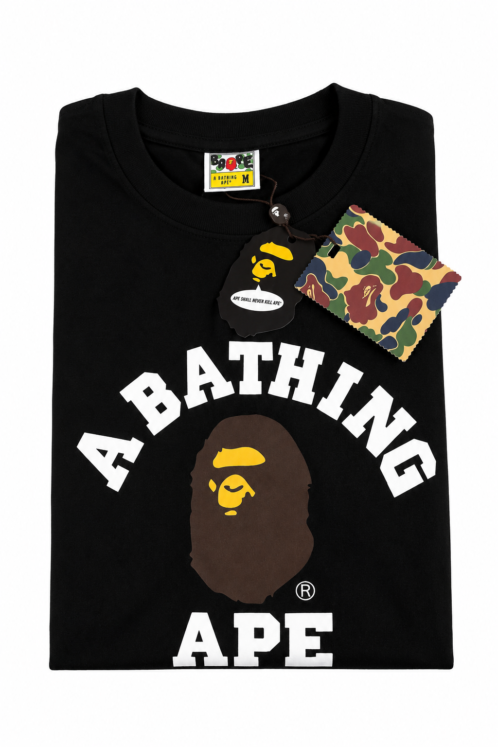 A Bathing Ape (BAPE) College Tee - Black&Brown