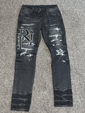 BLACK AND WHITE WASHED AMIRI JEAN