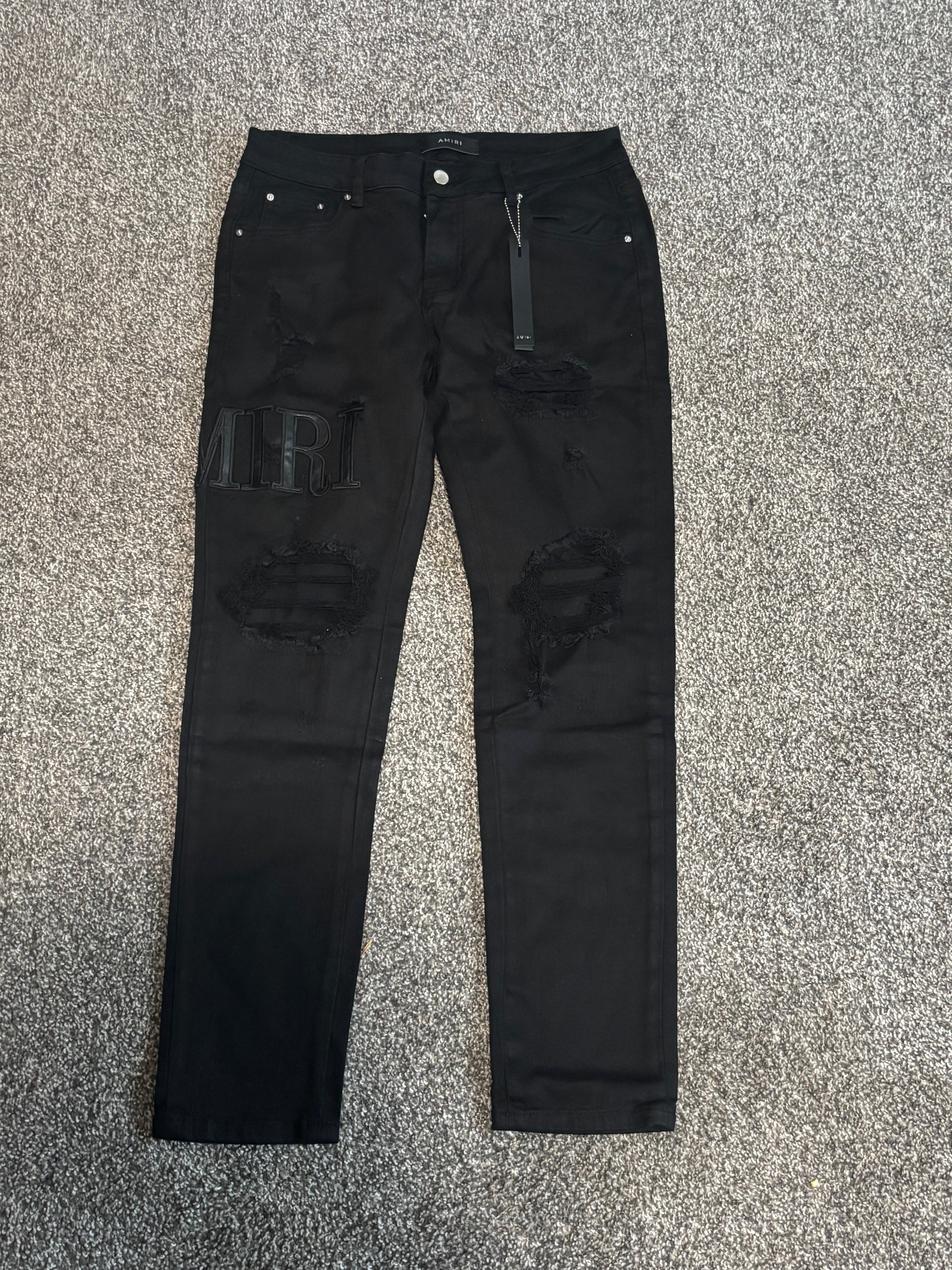 ALL BLACK LOGO AMIRI JEAN