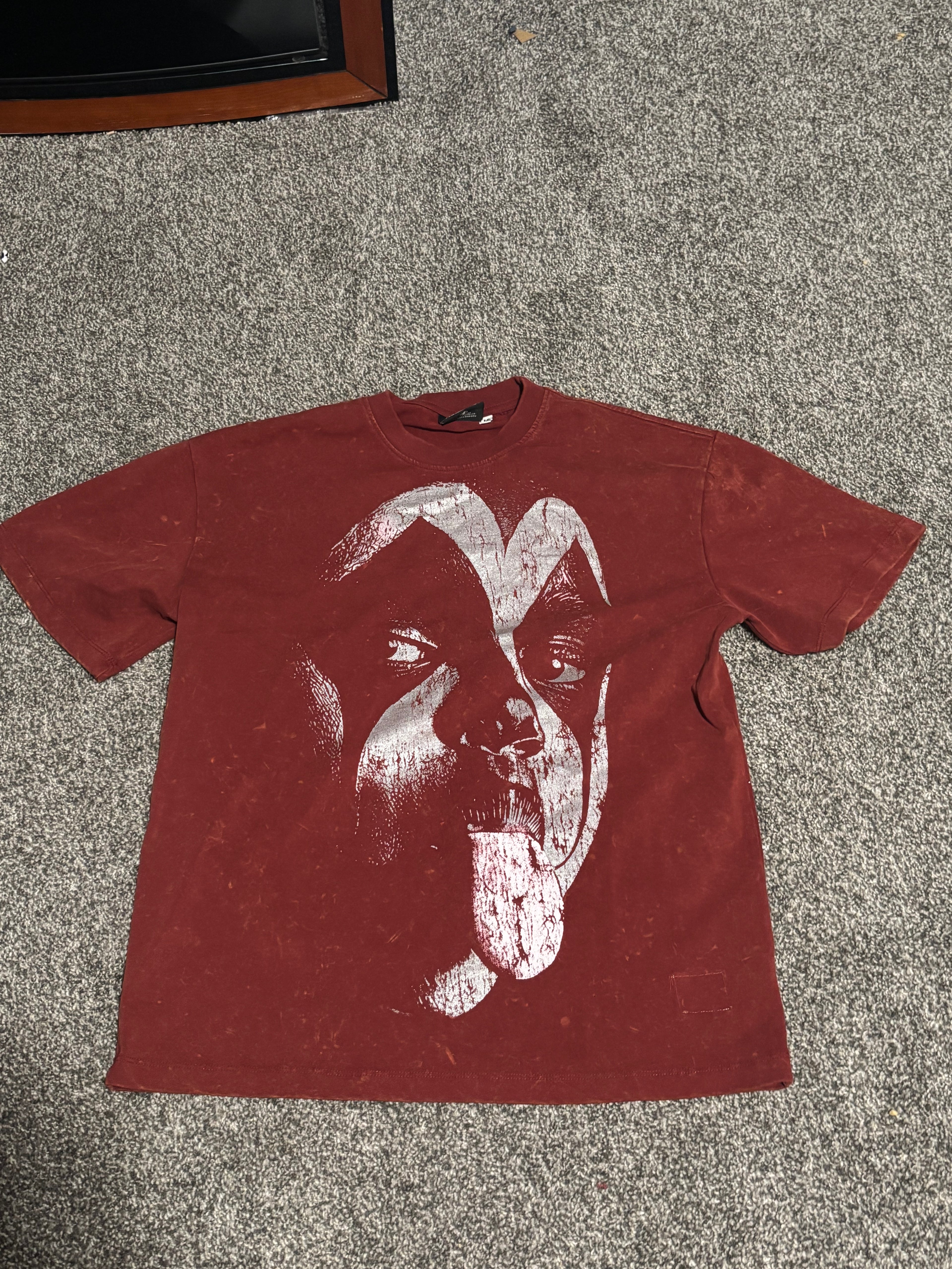 Hellstar Graphic Shirt - Burgundy & Silver
