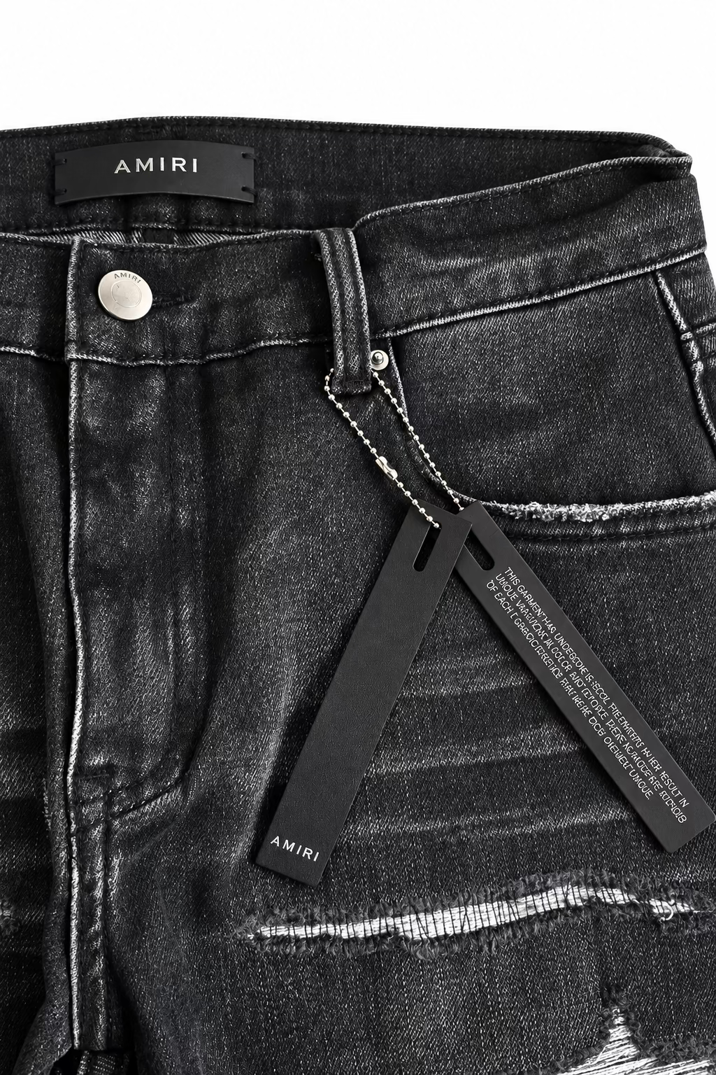 BLACK AND WHITE WASHED AMIRI JEAN