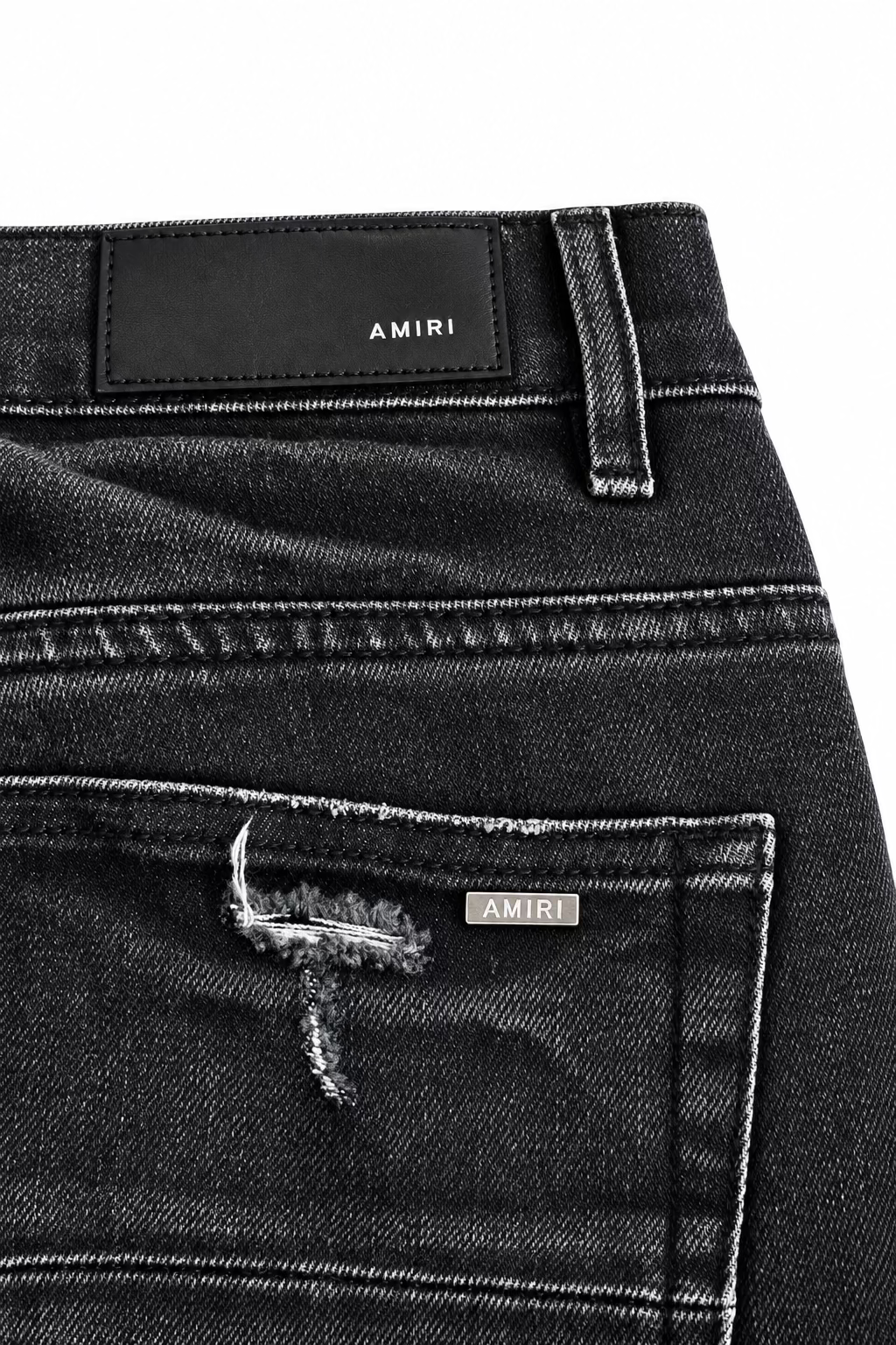 BLACK AND WHITE WASHED AMIRI JEAN