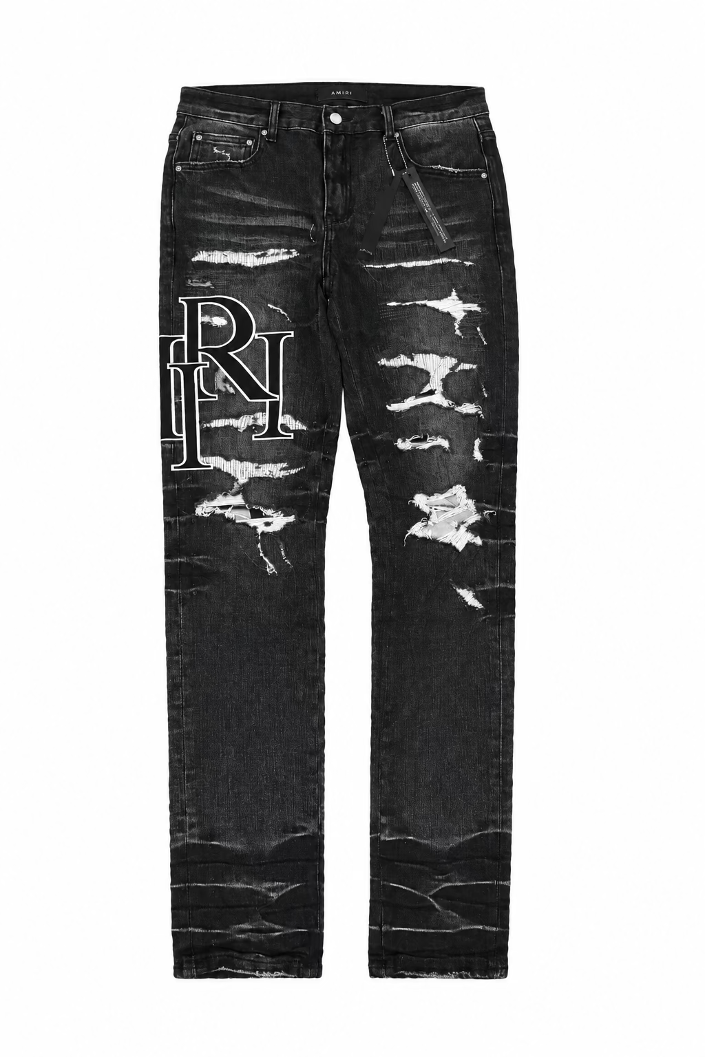 BLACK AND WHITE WASHED AMIRI JEAN
