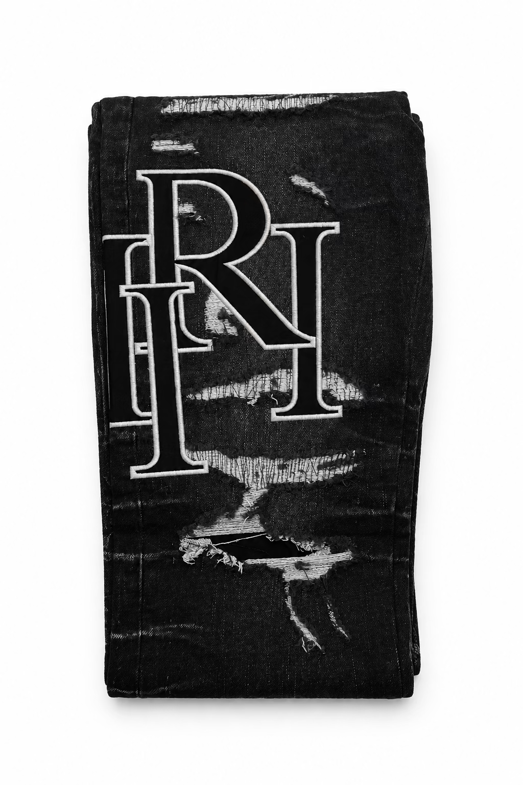 BLACK AND WHITE WASHED AMIRI JEAN